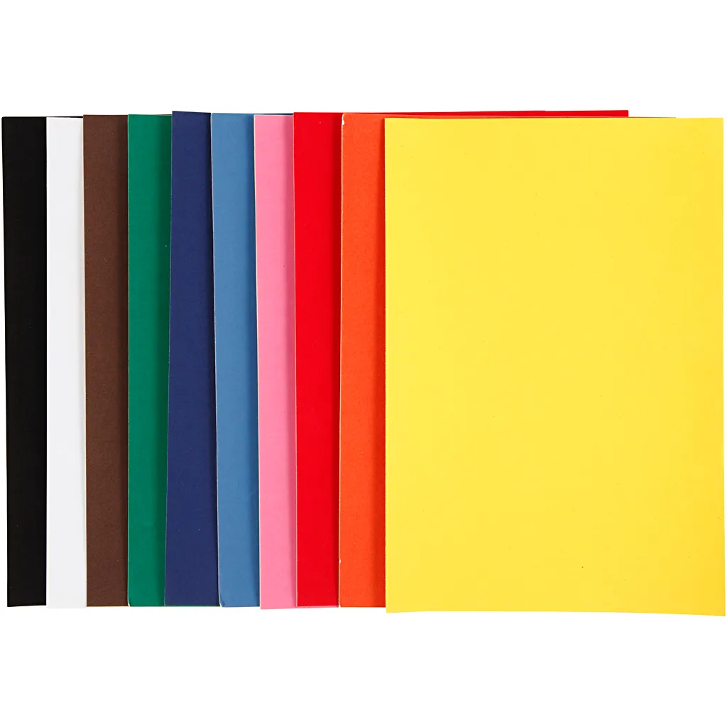 Velourpapier, Sortierte Farben, A4, 210x297 mm, 140 g, 10 Bl./ 1 Pck.